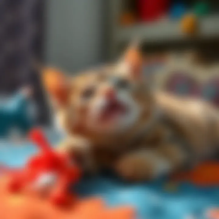 Catnip-filled fabric toy for cats