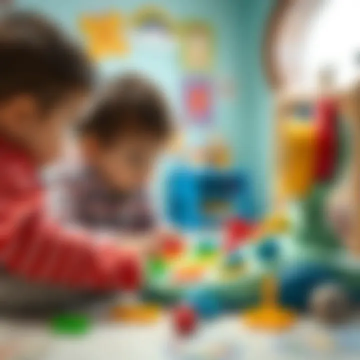 Children interacting with an educational toy