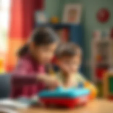 Parents and teachers using educational tools