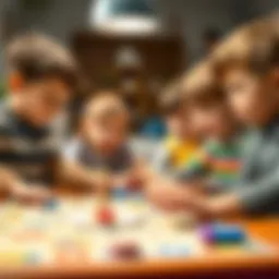 Children engaging in a fun board game session