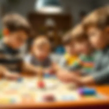 Children engaging in a fun board game session