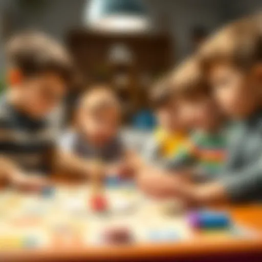 Children engaging in a fun board game session