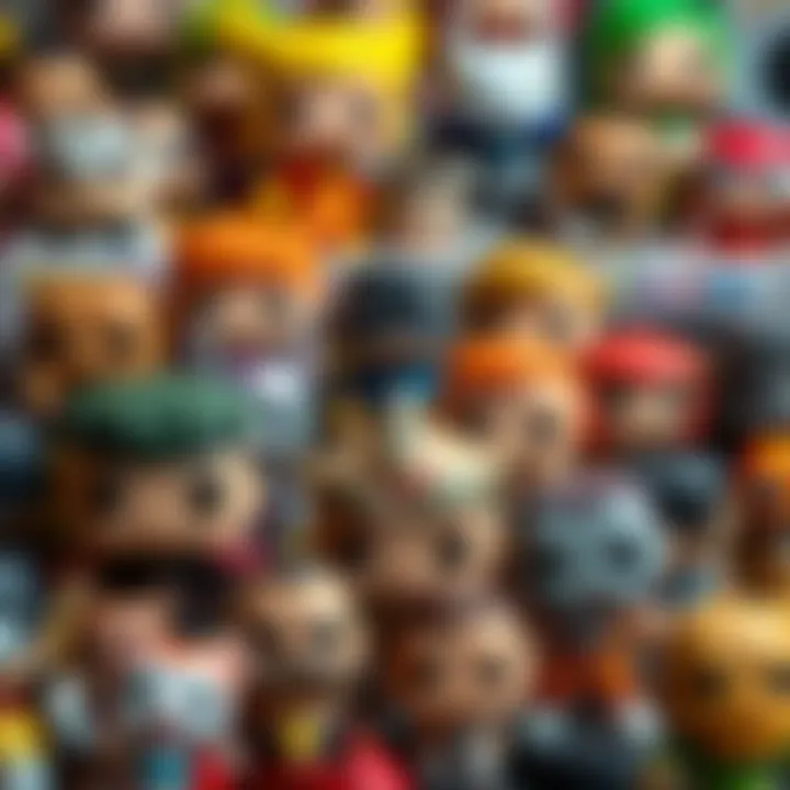 A diverse collection of Funko Pop figures showcasing various characters