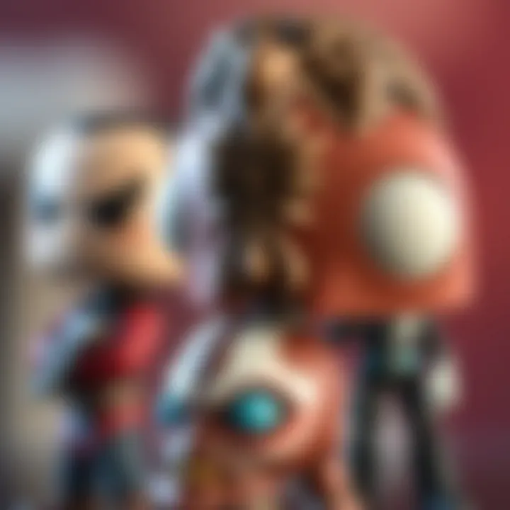 Close-up of a unique Funko Pop figure with intricate design