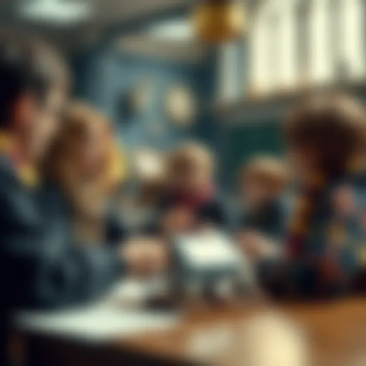 A group of educators discussing the benefits of Harry Potter toys