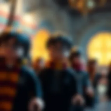 A close-up of intricately designed Harry Potter figures