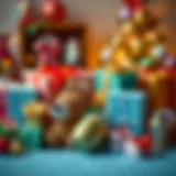 Artistic arrangement of various gifts