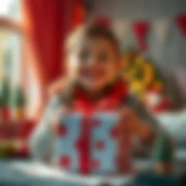 Joyful Gift Unveiling Happy recipient opening a surprise gift