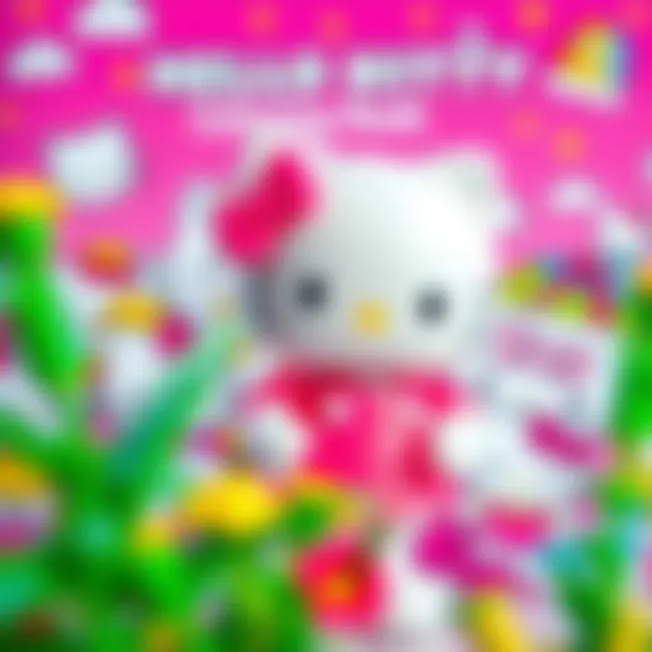 Vibrant Showcase of Hello Kitty Characters Colorful Hello Kitty coloring book spread showcasing various characters and scenes.