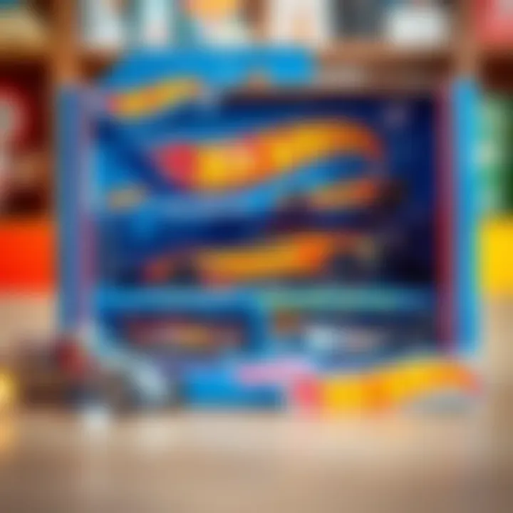 Hot Wheels car set displayed in a box