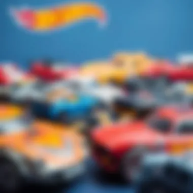 Close-up of Hot Wheels cars showcasing their design