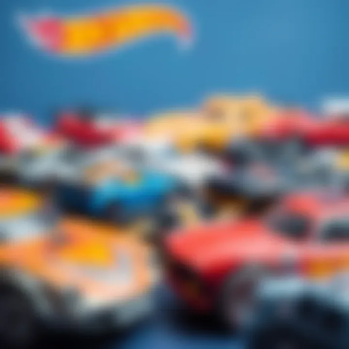 Close-up of Hot Wheels cars showcasing their design