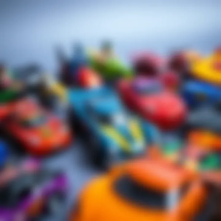 Collection of Hot Wheels DC Comics Cars A vibrant display of various Hot Wheels cars featuring DC Comics characters