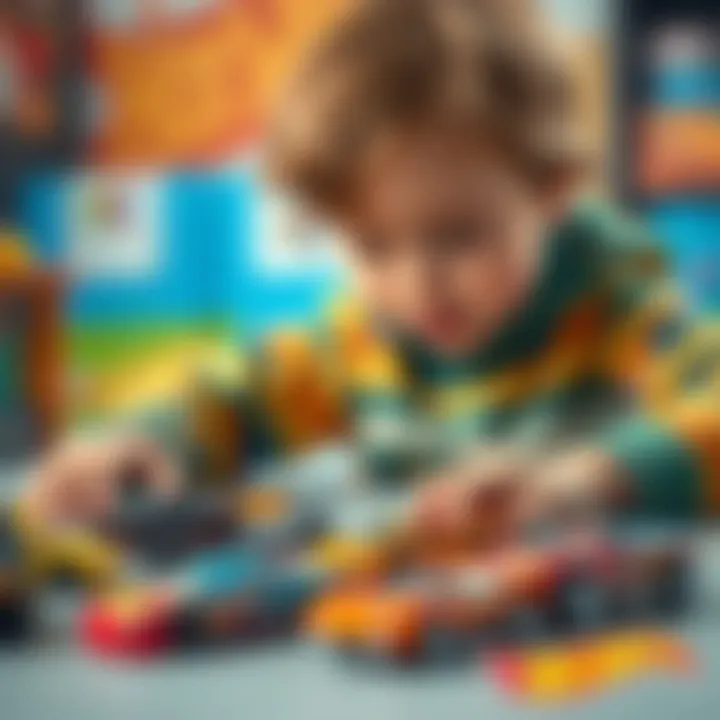 Educational Play with Hot Wheels A child playing with Hot Wheels cars, showcasing their educational benefits