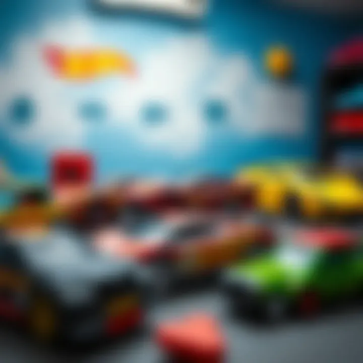 Hot Wheels as Educational Tools An educational setup featuring Hot Wheels cars alongside learning materials for skill development