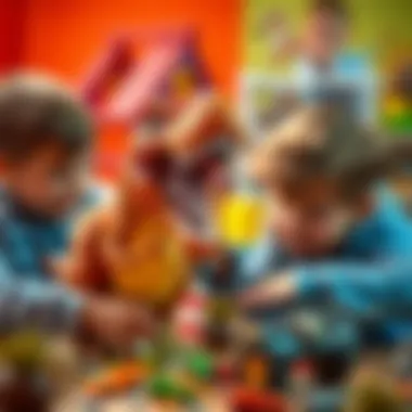 Interactive Play Experience with Hot Wheels T-Rex Children engaging with Hot Wheels T-Rex, illustrating the interactive play experience