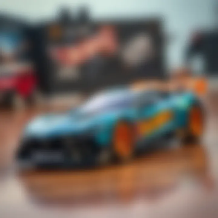 Close-up of Hot Wheels TIR showcasing its features