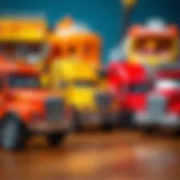 Colorful Hot Wheels trucks engaging children in play