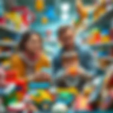 Exploration Time: Choosing the Right Toys Together Parents and children exploring IKEA toy selections