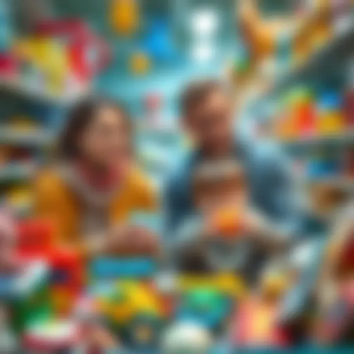 Exploration Time: Choosing the Right Toys Together Parents and children exploring IKEA toy selections