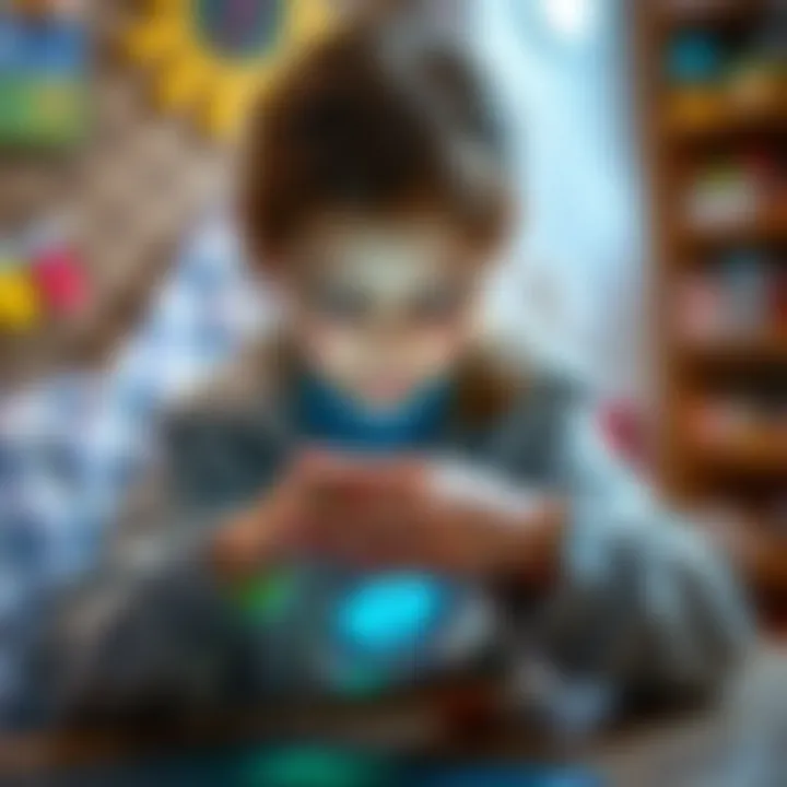 A young girl engaging with an interactive digital watch