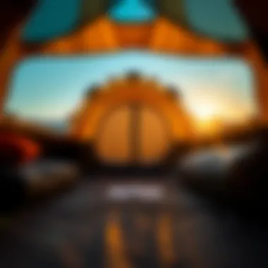 Interior view of a spacious two-person automatic tent