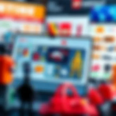 Diverse online shopping website interface showcasing various products