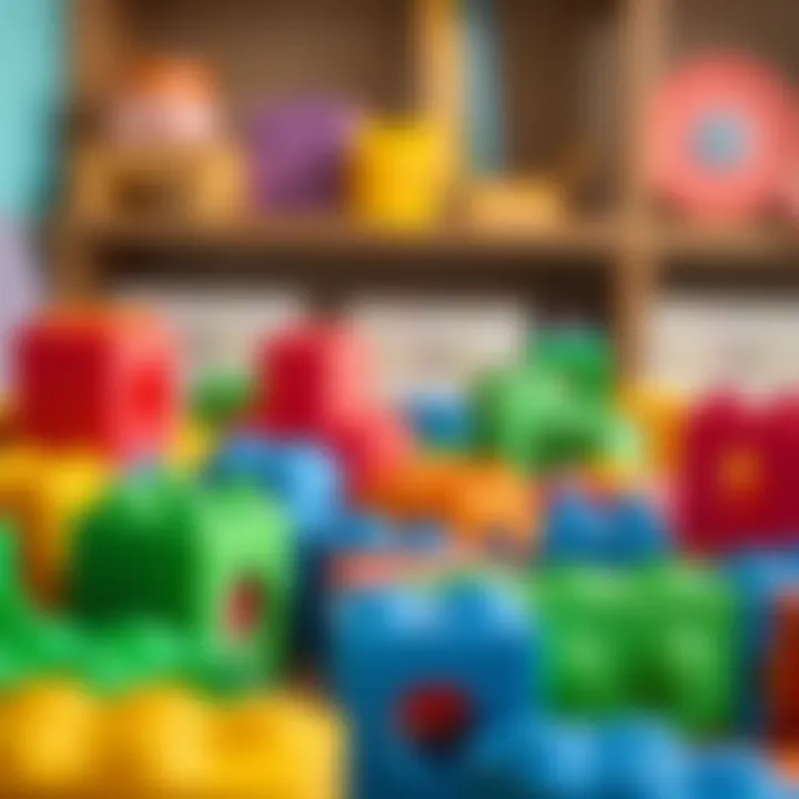 Colorful toy blocks promoting creative play