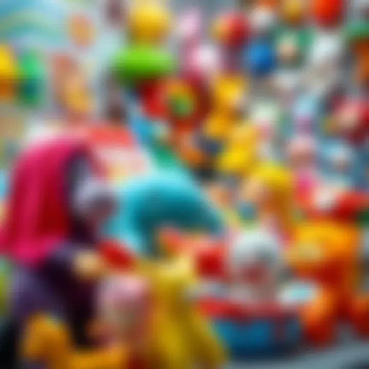 A selection of toys and baby items on display