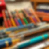 Elegant collection of quality pens displayed.