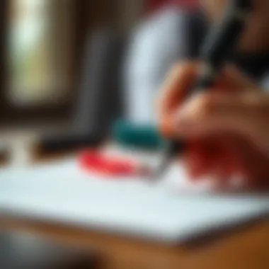 Writing Experience with Quality Pens Writing with a high-quality pen on textured paper.