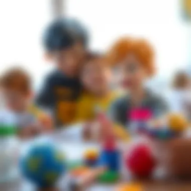 A group of children enthusiastically sharing their artwork