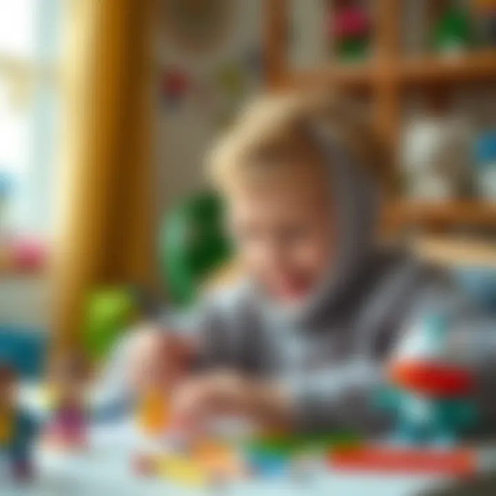 A child joyfully coloring with Kral Şakir characters