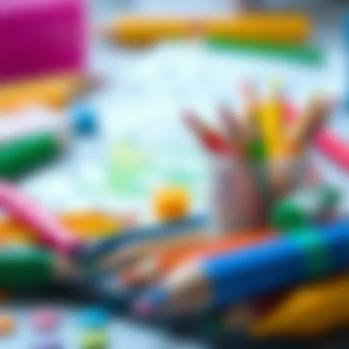 A vibrant palette of coloring materials for children