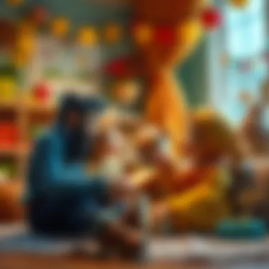 Family Storytelling A family enjoying a puppet storytelling session.