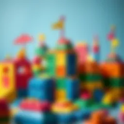 Colorful building blocks arranged creatively