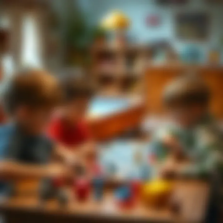 An engaging tabletop game session with children