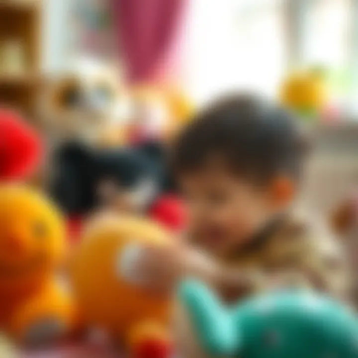 A child playing with plush toys, showcasing the joy of interaction.
