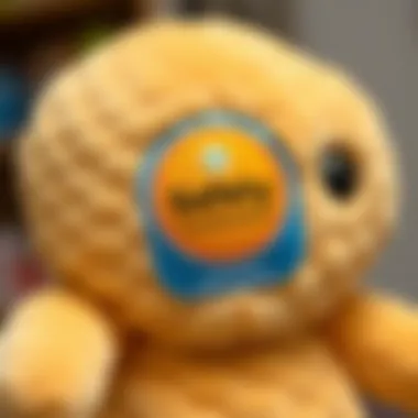 Safety standards certification label on a plush toy, emphasizing child safety.