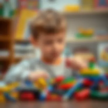 Fostering Problem-Solving Skills through Play Child engaging with Lego accessories and problem-solving