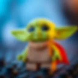 Charming Lego Baby Yoda figure with a playful expression