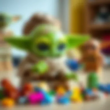 Child Building with Lego Baby Yoda Pieces Child building with Lego Baby Yoda pieces, showcasing creativity