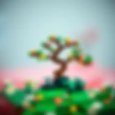 An elegant Lego bonsai tree showcasing intricate details