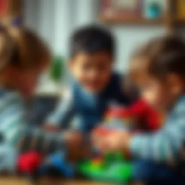 Children playing with Lego Fenerbahçe set