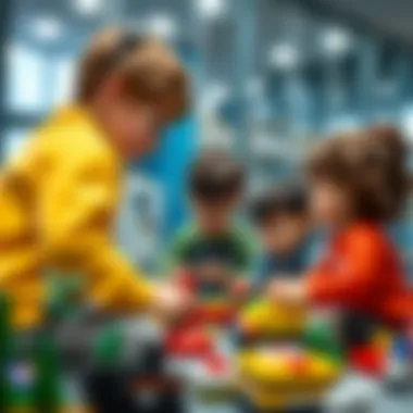 Group of children collaborating on Lego Fenerbahçe project