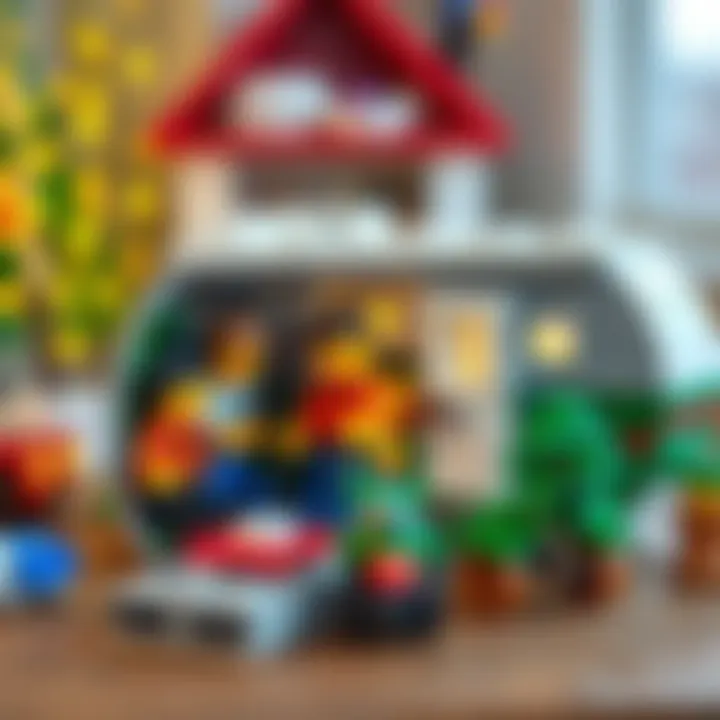 Family engaging in Lego caravan building activity