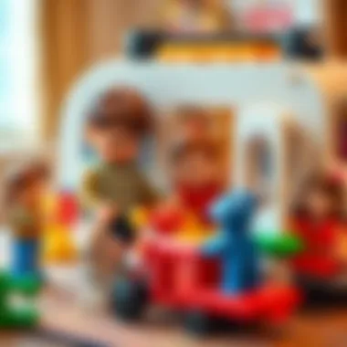 Children playing with Lego caravan, enhancing motor skills
