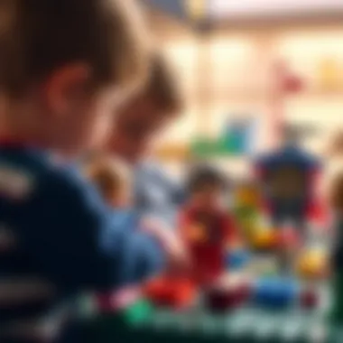 Children developing social skills with Lego