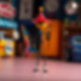 Creative representation of a stick figure with colorful elements