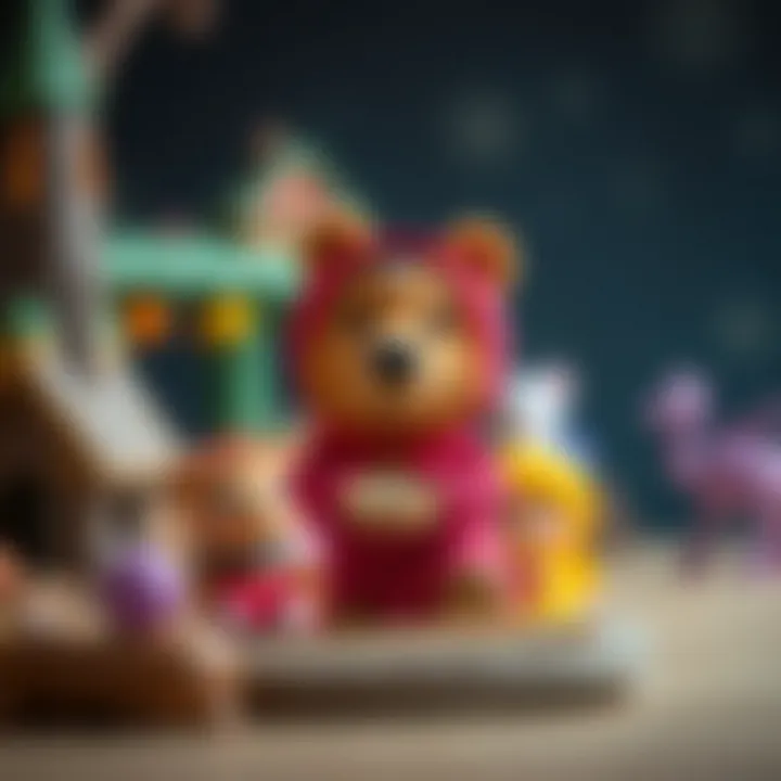 Artistic depiction of the themes of friendship and imagination in Masha and the Bear